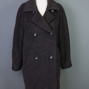 MaxMara Charcoal Double-Breasted Pea Coat